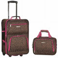 LUGGAGE 2 SET PINK Rockland PC - LEOPARD
