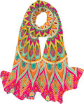 Scarves Floral Neck for Mandala Wrap Scarf Girls Long Hyjoy Shawl Silk Women Lightweight