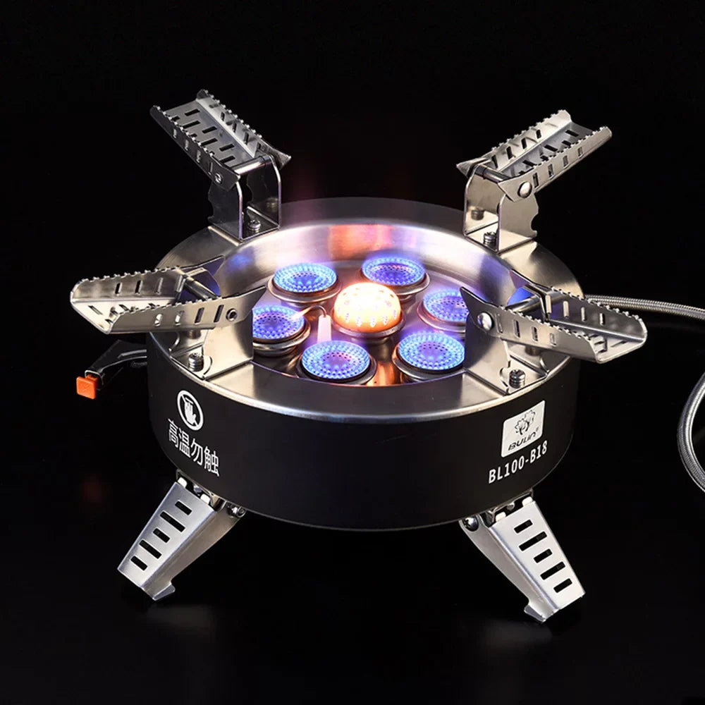ammoon Gas Stove, High Fishing Hiking Ignition Traveling Camping Backpacking 18000W Piezo Windproof Stove, Stove,