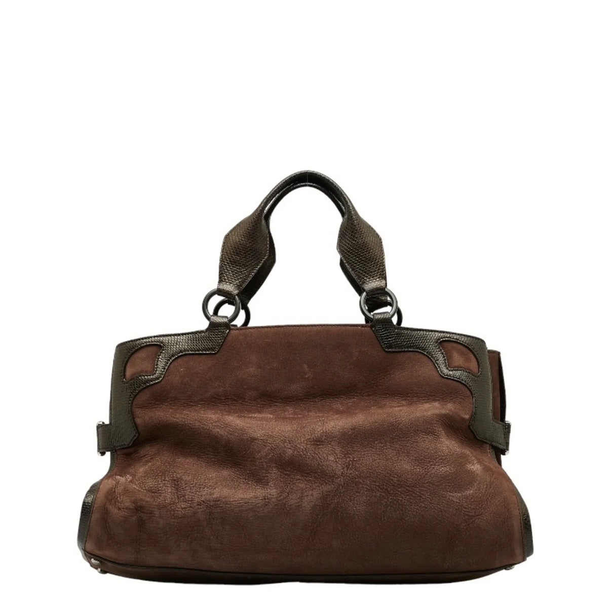 Pre-Owned Cartier Ladies CARTIER Handbag Marcello (Good) Leather Suede Brown