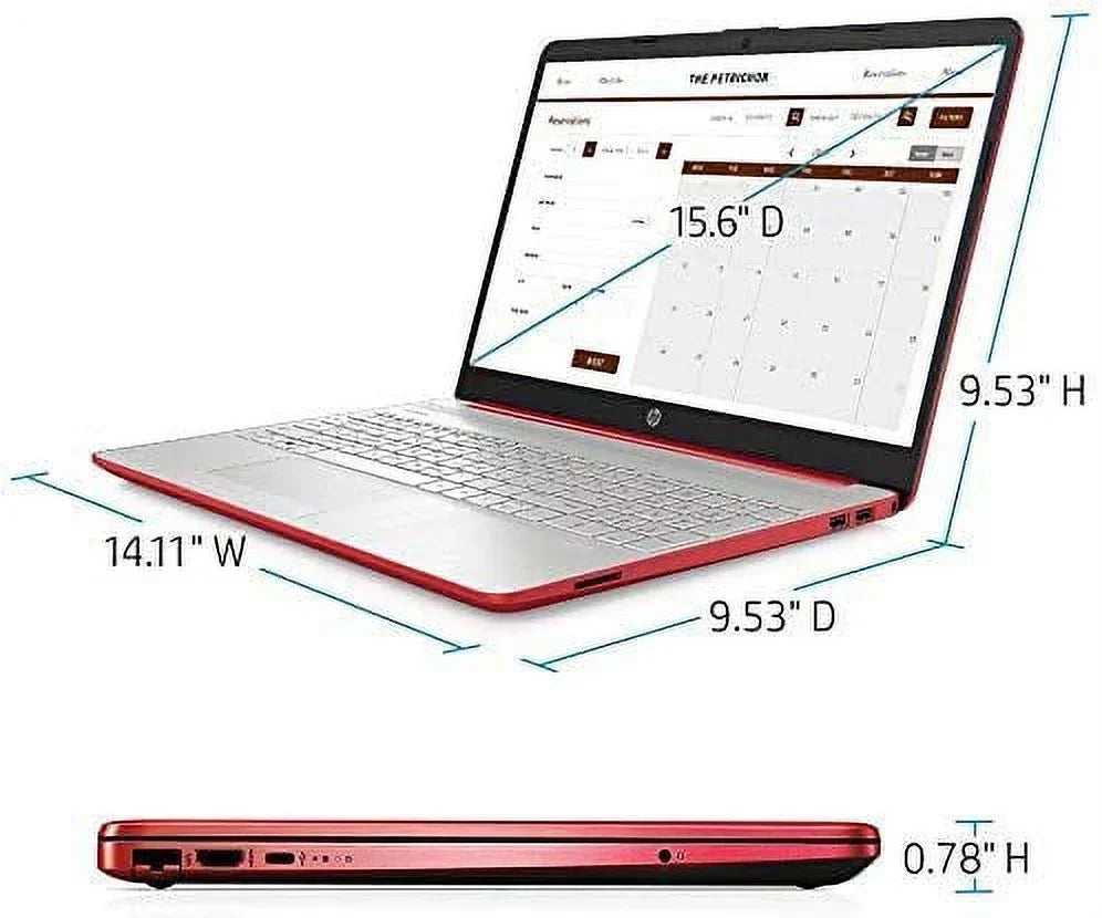 Gold Intel HP Processor, Red, 4GB SSD, Graphics Laptop, Accessories RAM, WLED 10 Pentium 128GB 15.6" Webcam, 2021 Bluetooth, W/ Intel HDMI, MD UHD 6405U 605, Wi-Fi, Windows HD S,