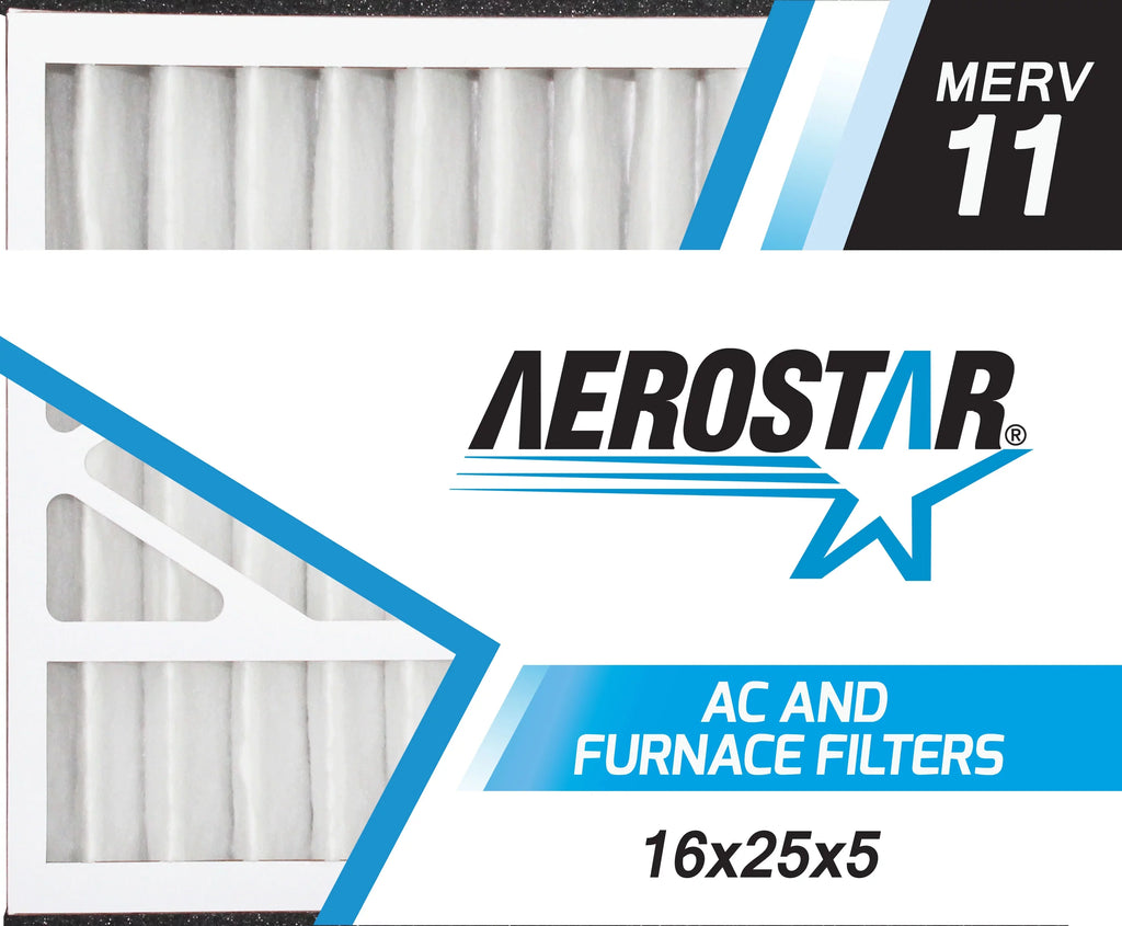 Air 2 16x25x5, Replacement Filter, Box Pleated 16x25x5 Aerostar of 11, Carrier MERV
