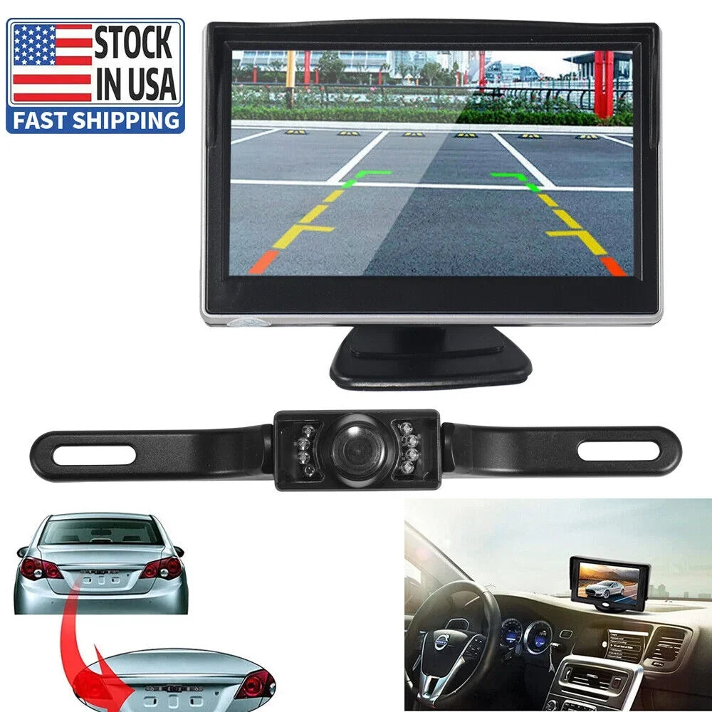 Monitor 5" Night Backup Paddsun Rear Waterproof View Vision Wireless HD Kit Camera Car