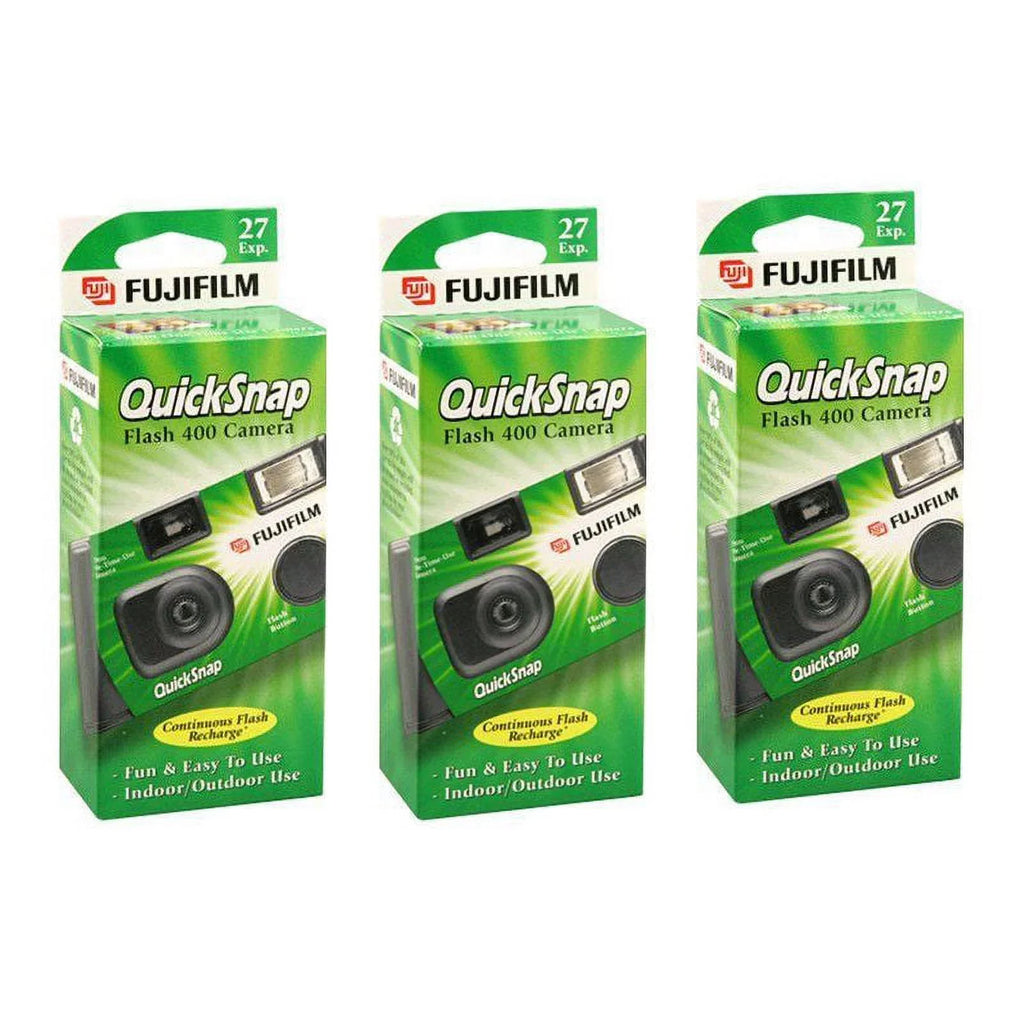 3 Flash Disposable Quicksnap Camera ASA Fujifilm Single 400 35mm Use