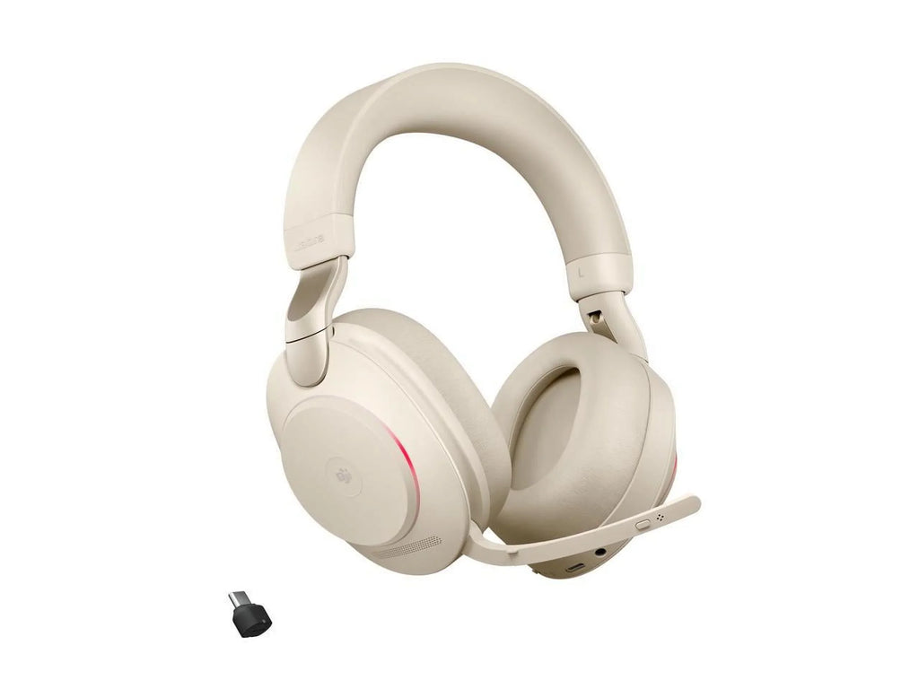 MS Music USB-C - Evolve2 Teams / Beige Jabra Headset Wireless Headphones - 85 Stereo