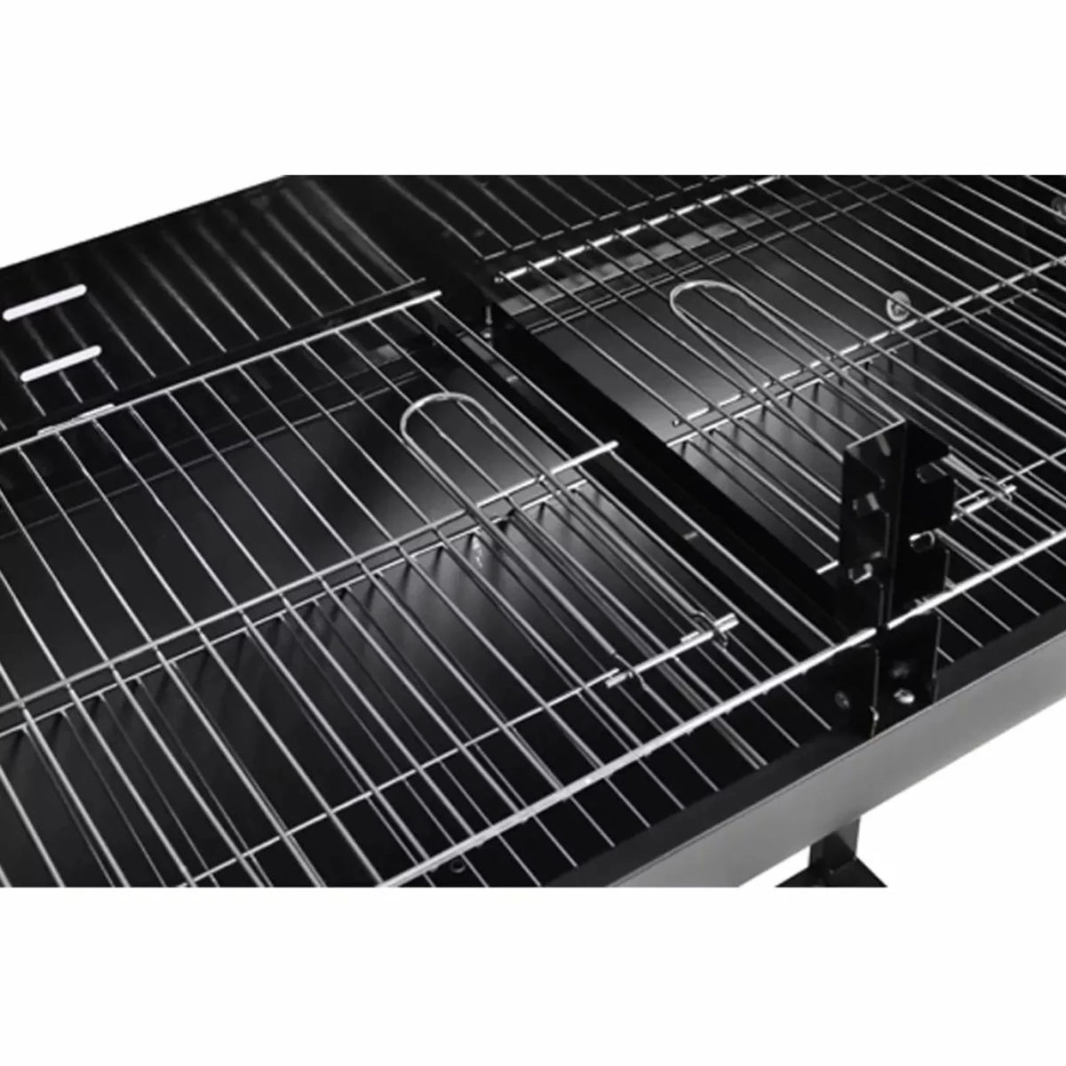Lower Patio Hiking, Steel Cooking, Length 39.4 Camping Smoking, Picnic, Inch Stand Shelf Wheels Garden, Grilling, Black Charcoal BBQ with Barbecue and for Grill Dcenta Party,
