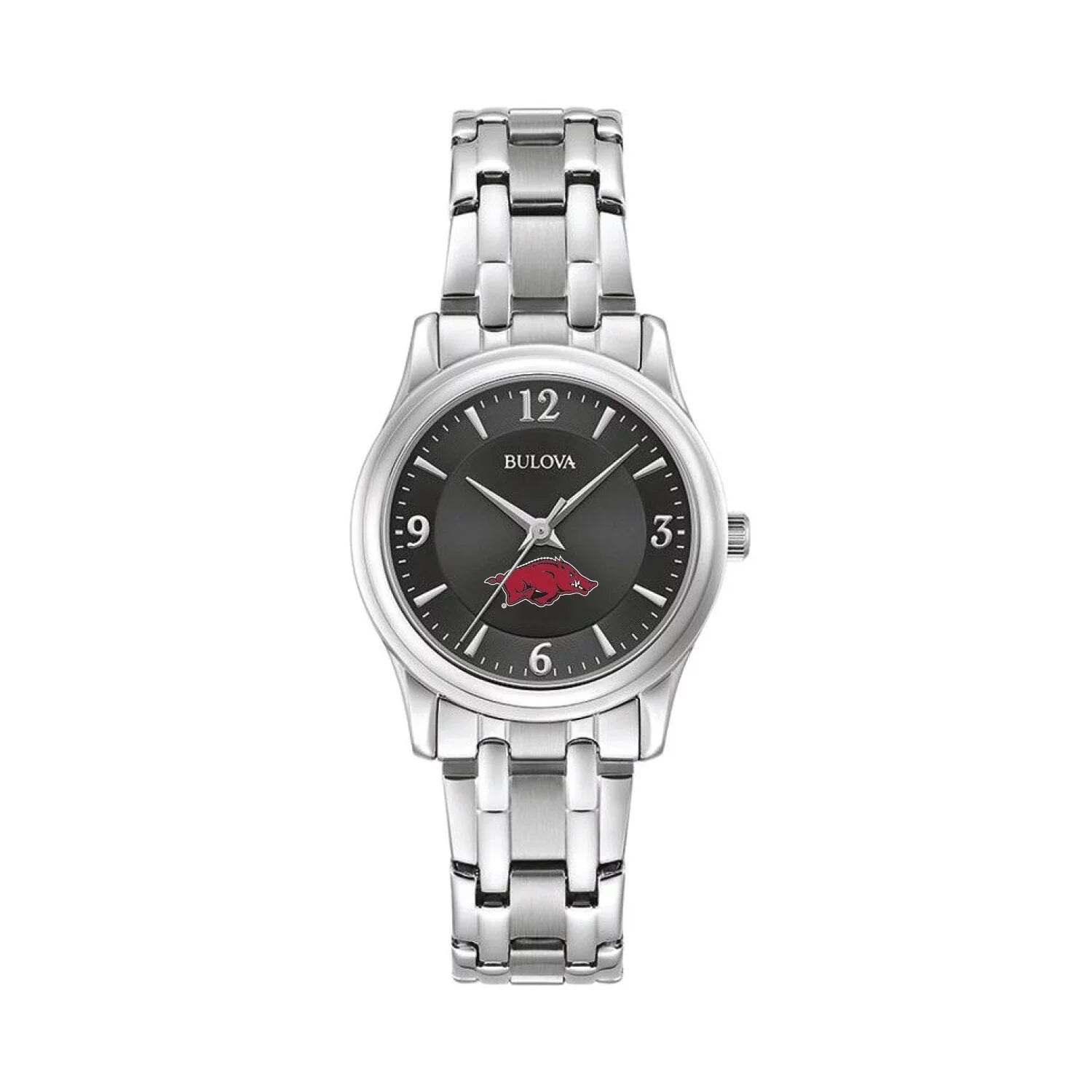 Black Arkansas Collection Stainless Corporate Bulova Steel Watch Razorbacks Women's
