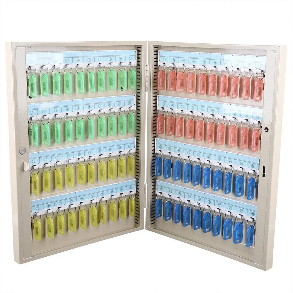 80 Box Holder Safe Wall Lock Mounted Dealership Organizer Car Storage Key Cabinet