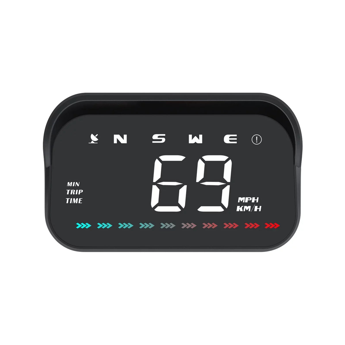 Overspeed Distance, Speedometer, Heads-Up Light, Direction, Travel Speed Car GPS Ambient Nebublu Alarm & Time, Digital Display