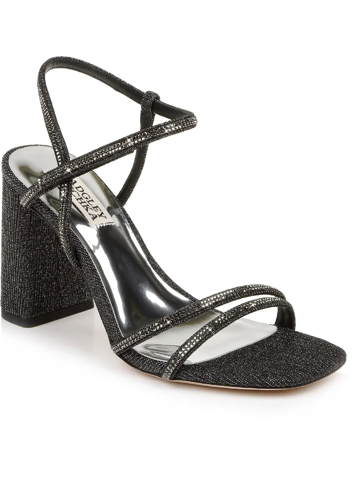 Block Womens Mischka Rebekah Badgley Shimmer Heels Strappy