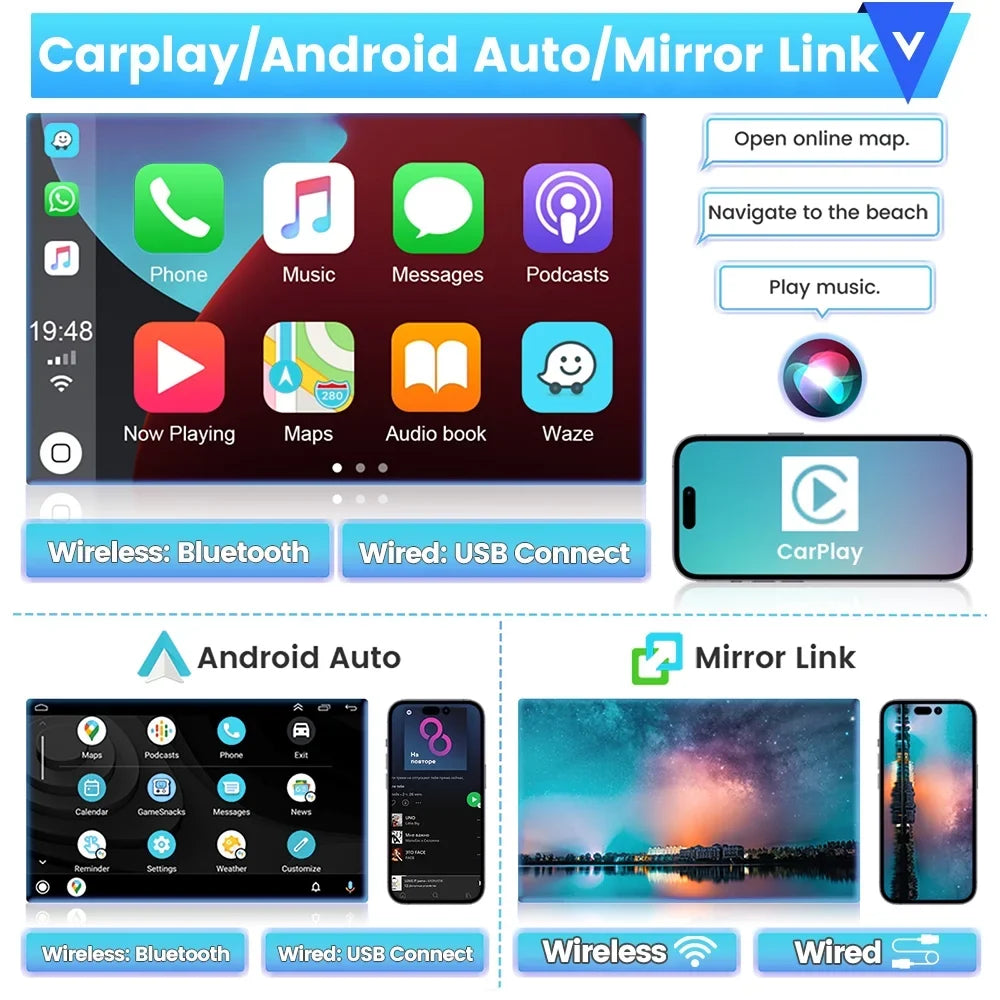 Android 2010-2016 JEEP Stereo Auto for Hifi Bluetooth Carplay 2+64G GPS Camera Car 10'' Backup Touchscreen 13 COMPASS Radio FM Podofo Link USB,AHD Android Wireless Vehicles Mirror WIFI