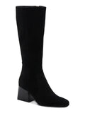 Black Square Cushioned Heel Boots Shoes Tori Goring 10 AQUA COLLEGE M Dress Zip-Up Stacked Toe Waterproof Womens