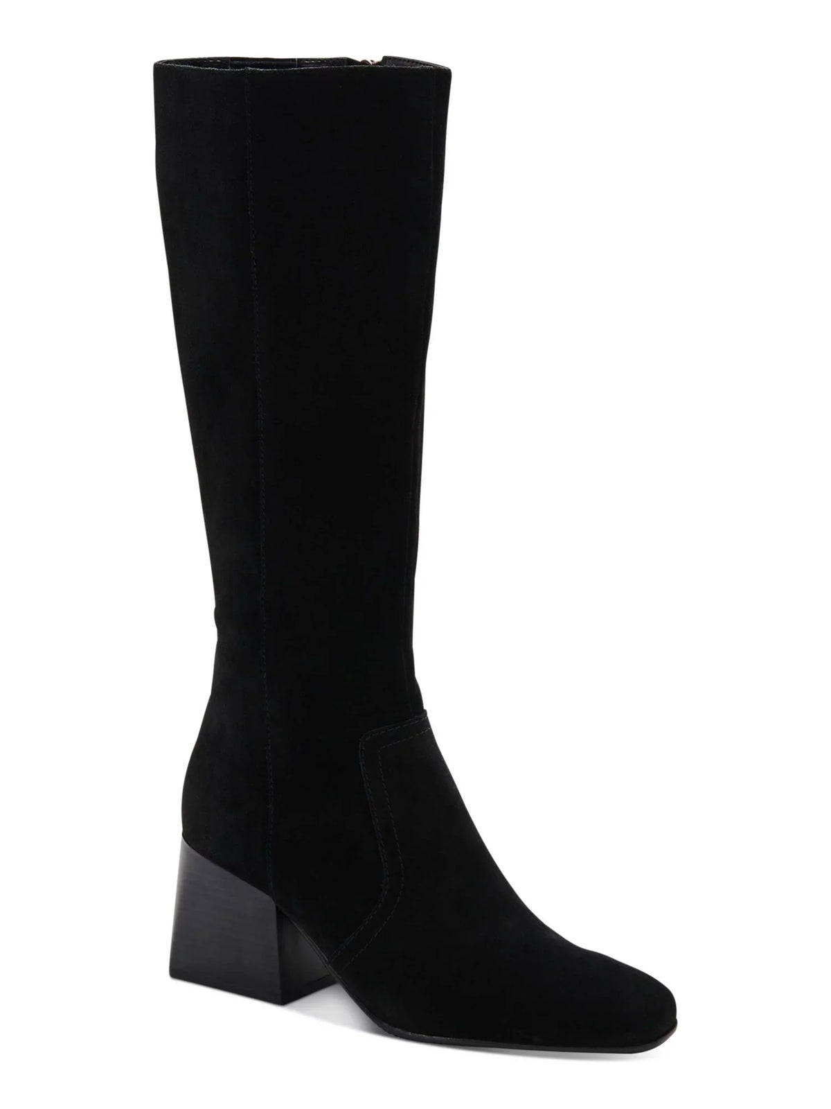 Black Square Cushioned Heel Boots Shoes Tori Goring 10 AQUA COLLEGE M Dress Zip-Up Stacked Toe Waterproof Womens