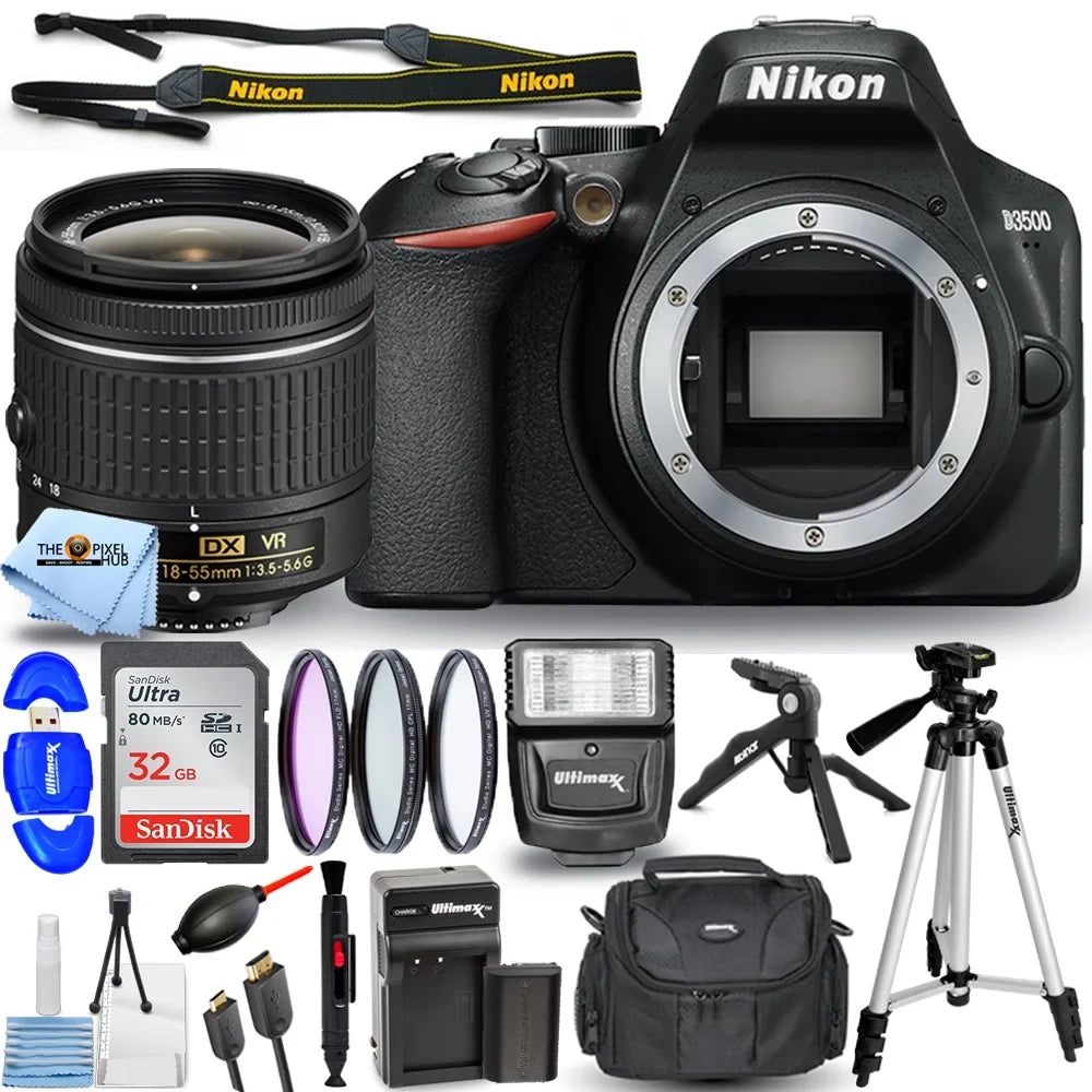 '- Lens with Camera 1590 Nikon D3500 18-55mm 12PC Accessory Bundle VR DSLR 24.2MP