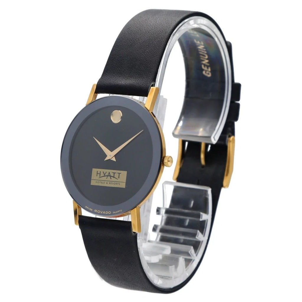 Watch Ultra-Thin Museum Movado 30mm 87.40.882L Hyatt Leather Wrist Quartz