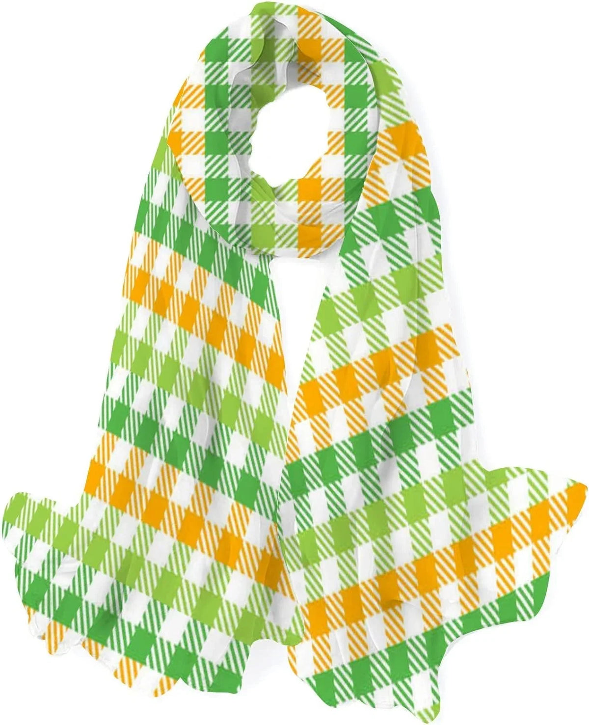 Hyjoy Long Shawl Wrap Scarves Scarf for Lightweight Women Girls Pattern Classic Silk Neck Checkers