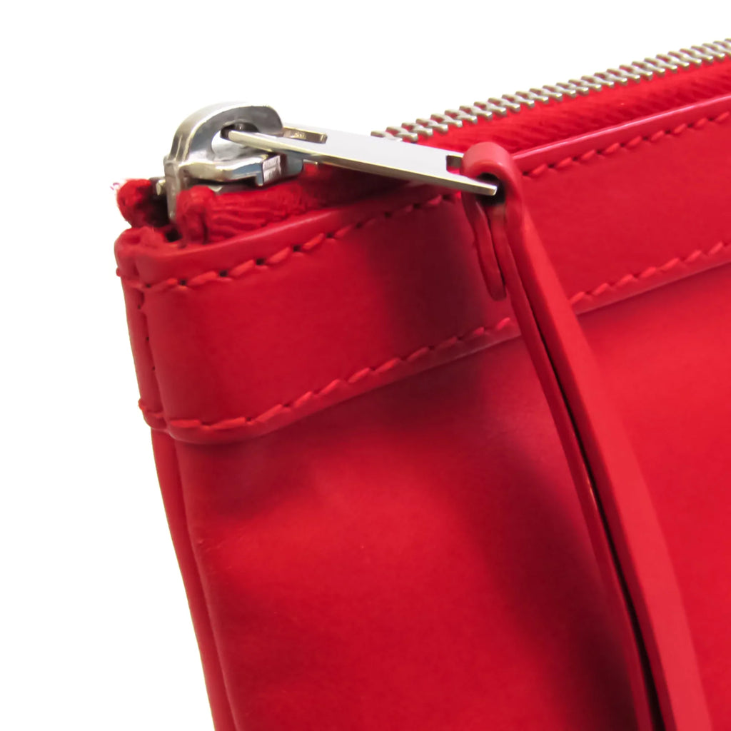 Color Pre-Owned Clutch 273022 Balenciaga (Good) Leather Women's Bag Red