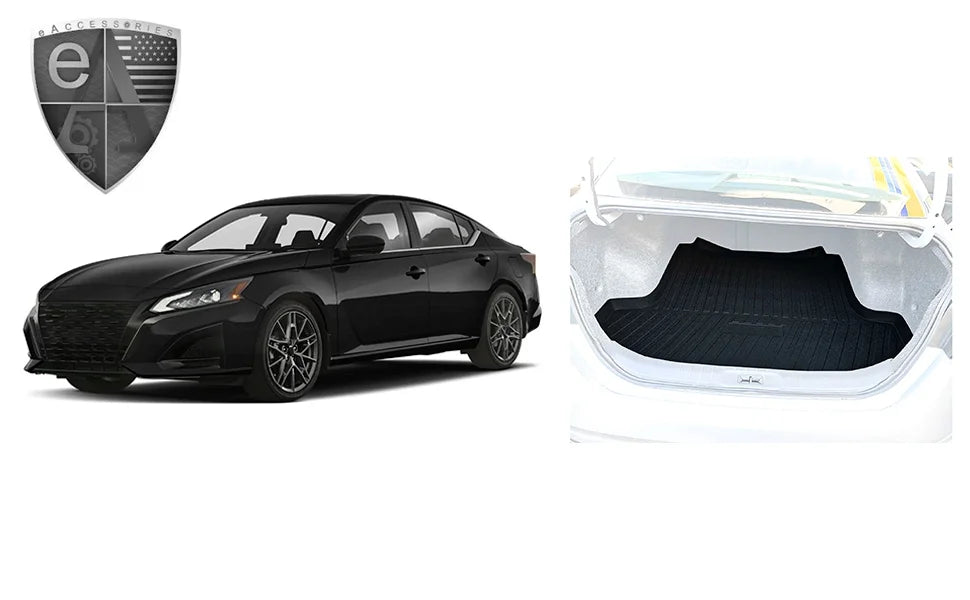 with Nissan Easy 2013-2023 – – Weather-Resistant Rubber Lip Pre-Cut Trunk for – Install Cars – for Mat Liner Raised Trunk Cargo Non-Slip Trunk EACCESSORIES Laser EA – Mat Altima Mats Car to Design