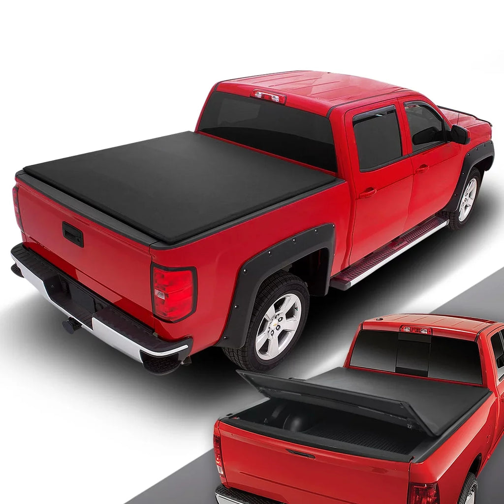 For TTC-TRISOFT-045 Nissan Trunk Tonneau Soft Frontier -Fold Cover Bed 5' Top 2021 Adjustable to 2005 DNA Tri Motoring Fleetside