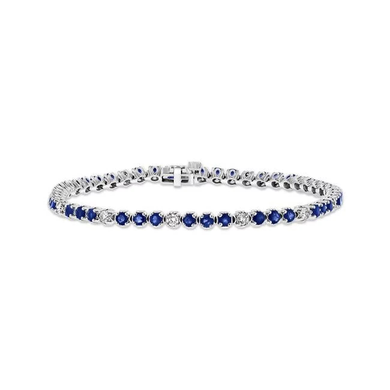 Gold Bracelet, CTW Creations Sapphire & BRB398SD Louis White 14K 3.09 Diamond
