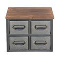 Drawer & 4 - Short Label 4627 Organizer Vertical Top Metal with Cheungs Wood Scoop Handle Frame Galvanized
