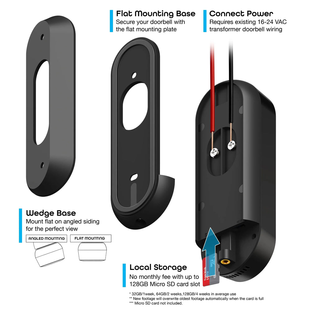 Alerts, Camera Home Wide with Installation Doorbell Vision, Wired and Easy Audio, Geeni Night for Activated 1080P 2-Way Angle, Motion Video Video Wifi Doorbells Security