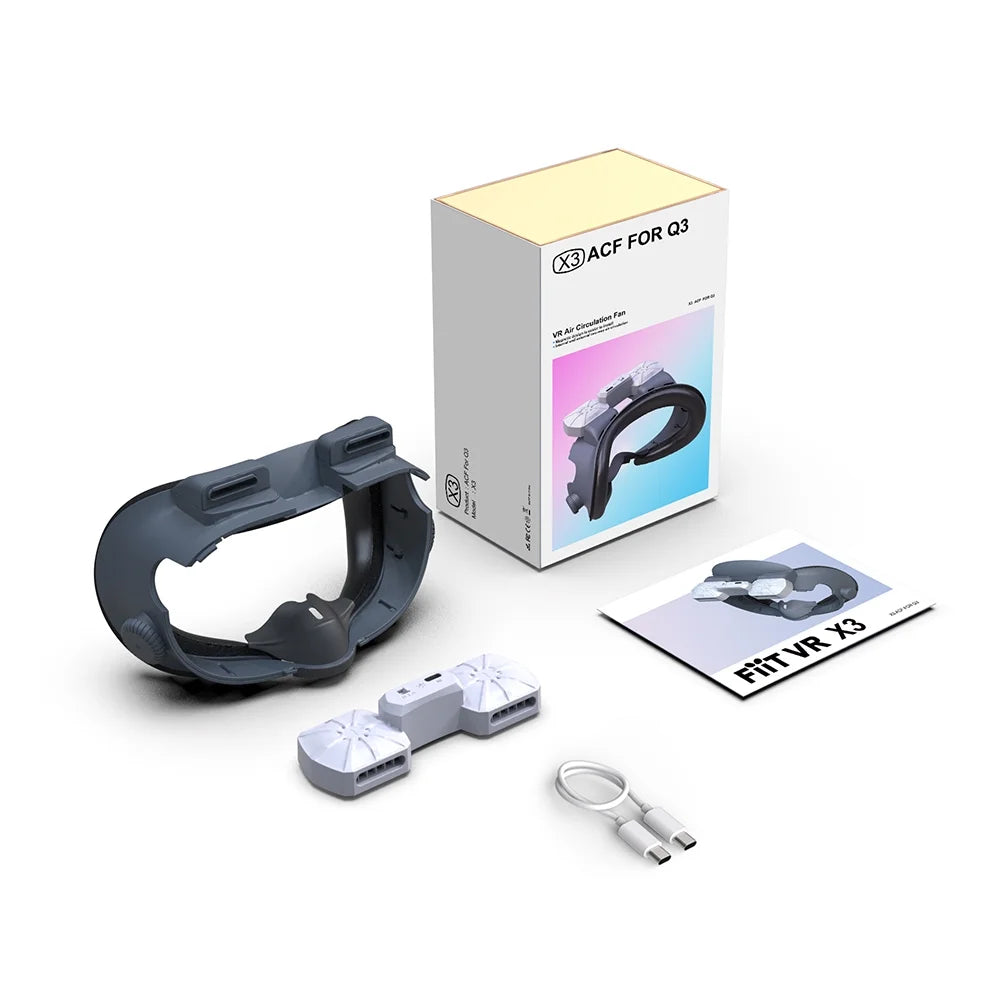 Quest Inward Fan 3 Fogging Replacement Eliminates for VR Mask Fans Cooling Heat Air/Outward Dissipation Face Air Dual Cool Circulation Magnetic Glasses
