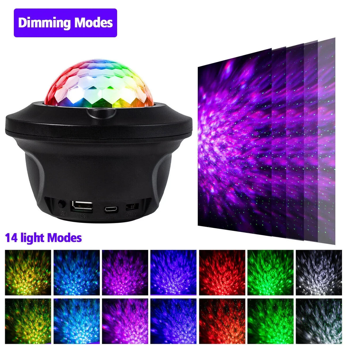 Strobe Stage W/ Remote DJ LED Party Lamp Ball Disco Speaker Bluetooth RGB Light
