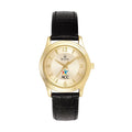 Women's College Band Austin Leather Steel Stainless with Gold/Black Community Bulova Watch