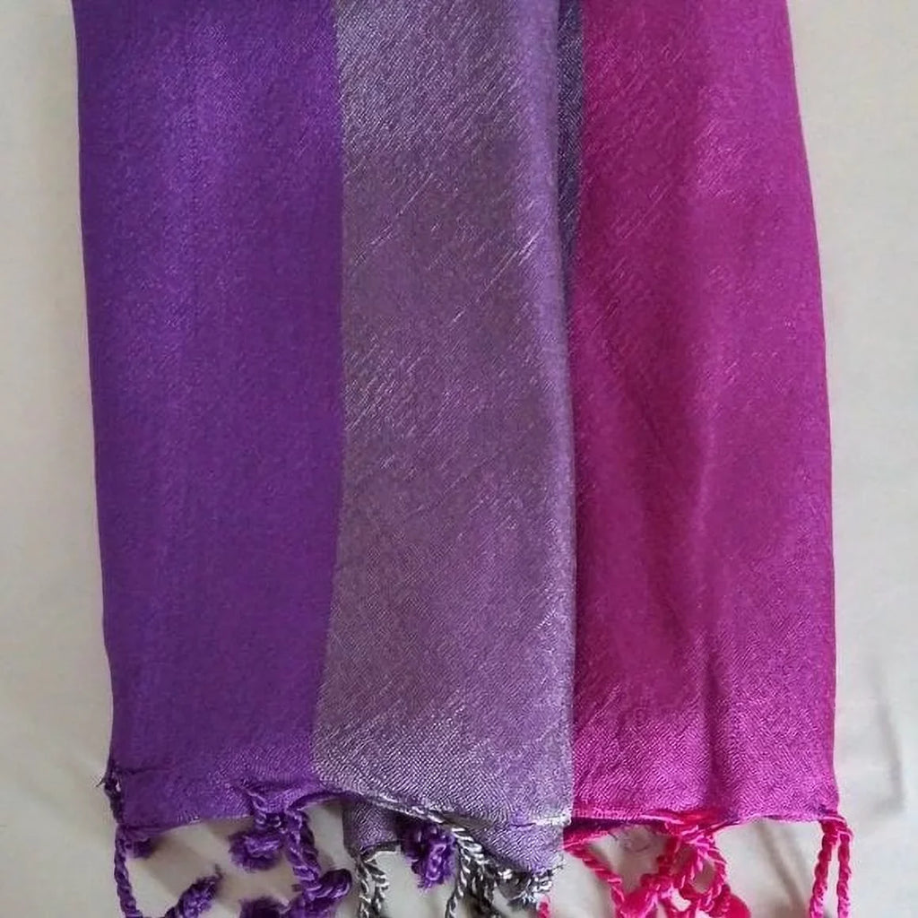 Band Triple Shawl Purple - Vegan Silk
