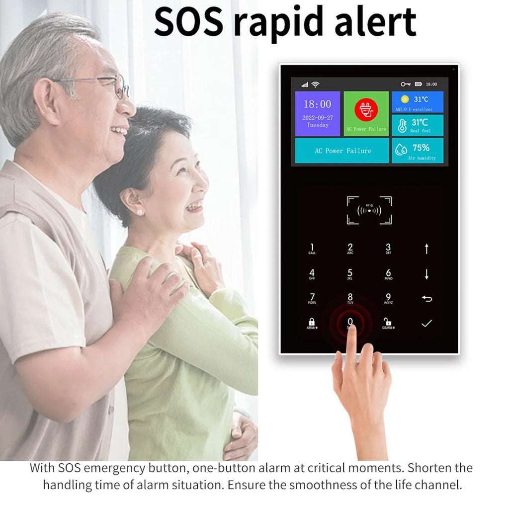 WIFI Touch All moobody DIY USB Smart Burglar System Life Wireless GSM Screen Smart Home APP