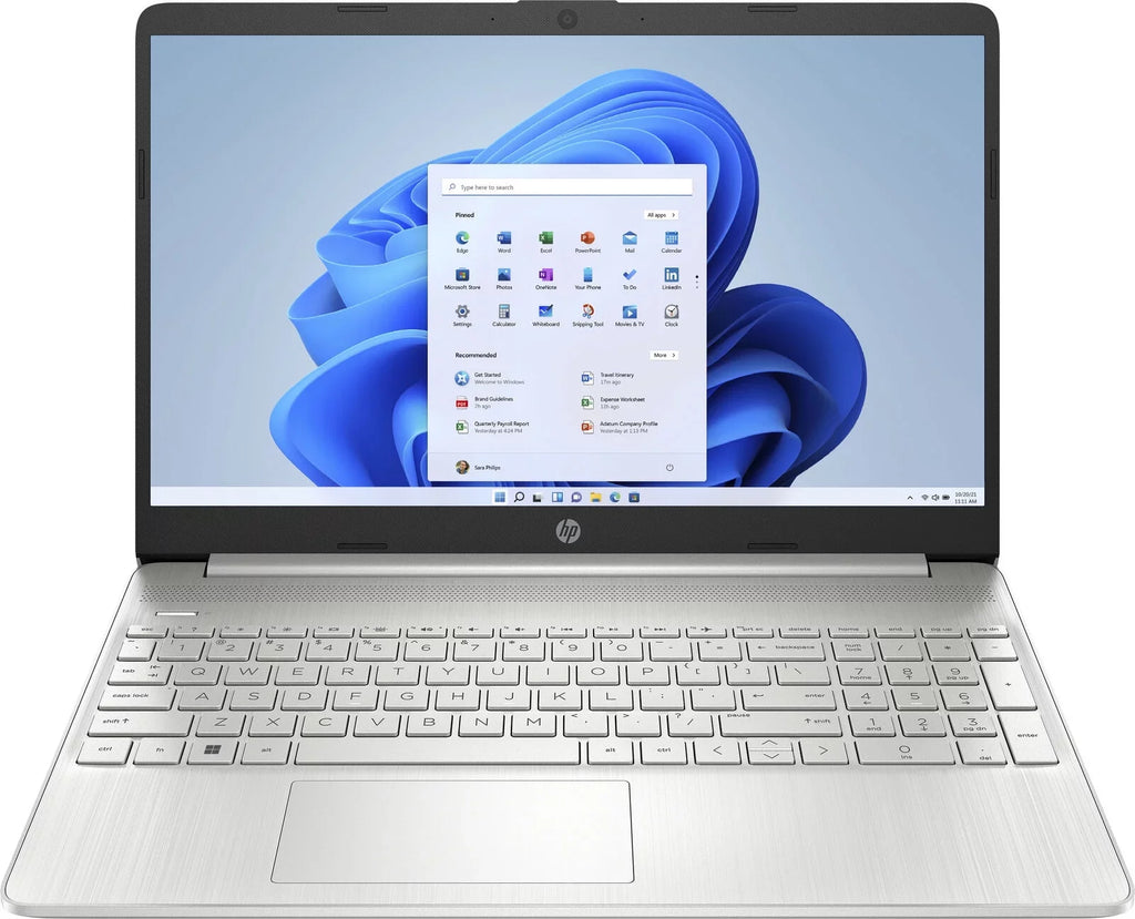 Silver Laptop i3 Touch-Screen HP - Core SSD - Intel 15.6" - Memory 256GB - Natural 8GB -
