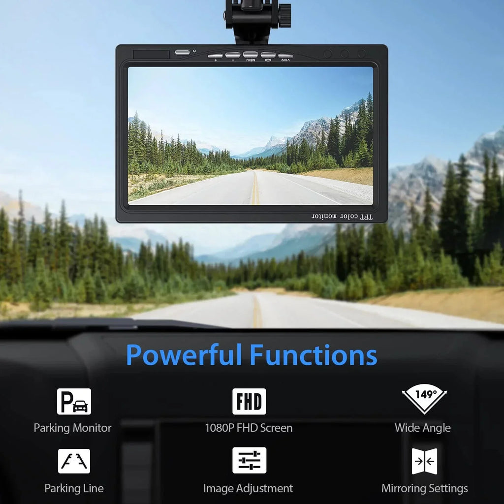 & eRapta DIY Truck Camera up Back Backup Waterproof Front Car 7'' Rear View Night Lines Camera AY7 Monitor or Grid for Vision 1080P IP69