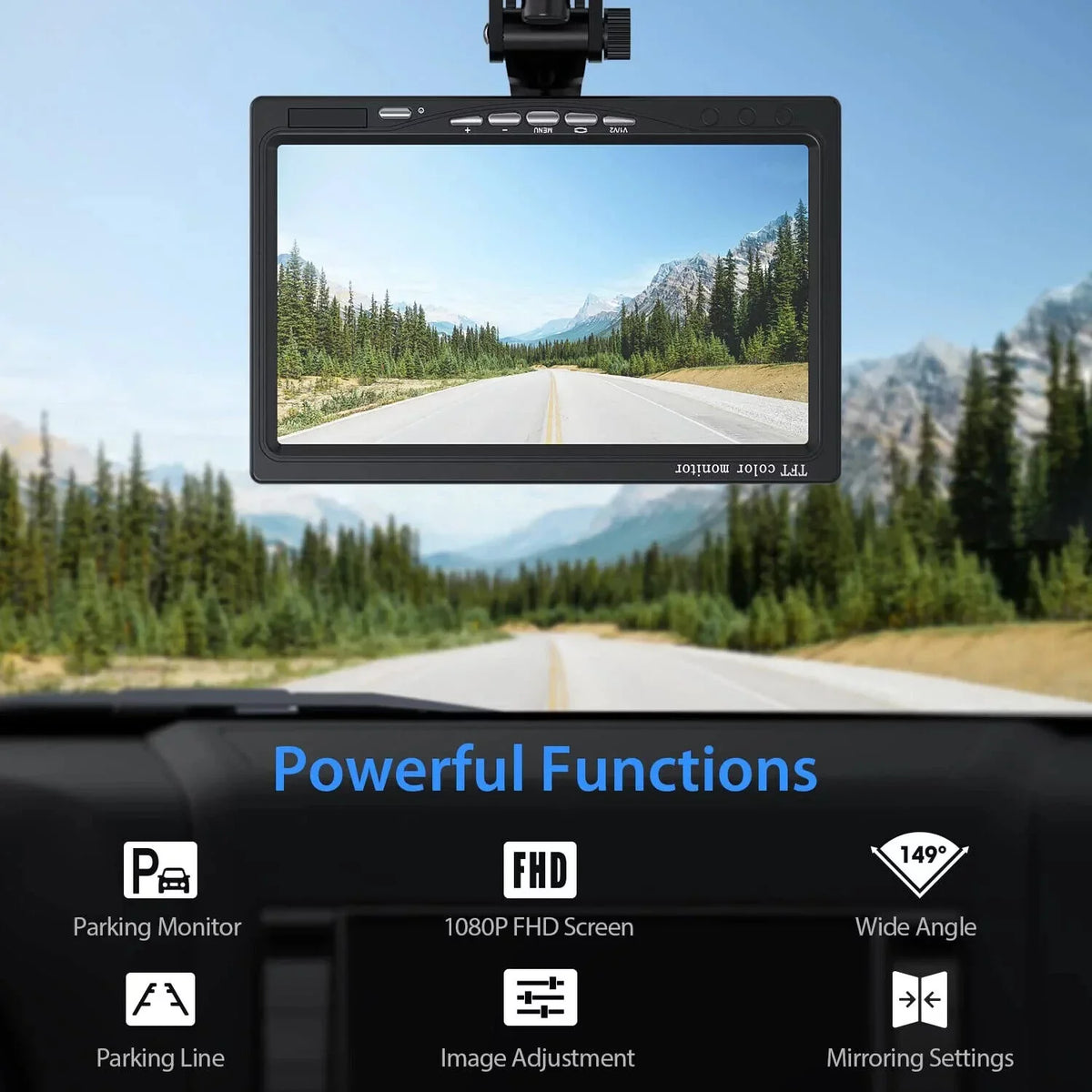 & eRapta DIY Truck Camera up Back Backup Waterproof Front Car 7'' Rear View Night Lines Camera AY7 Monitor or Grid for Vision 1080P IP69
