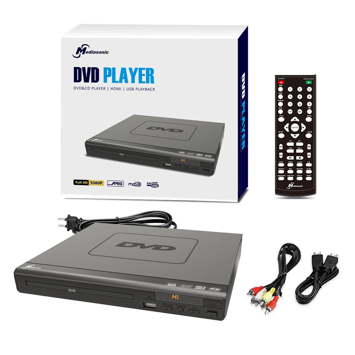 AV 1080P (HW210AX) Upscaling Output, Multimedia 2.0 HDMI Player Mediasonic Region All HDMI High AV & – / Player Cable DVD Included Function, Speed USB