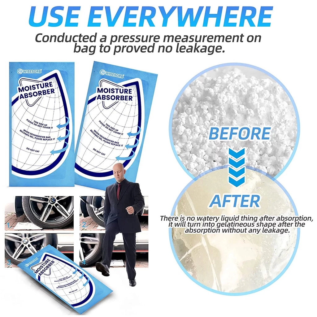 Packs Granule Tyvek Absorbers, White Basements, for Bathrooms, 30 for Closet Wisesorb Bags Rvs, Packets Moisture Humidity Gram Packing Perfect 25 Premium Dehumidifier
