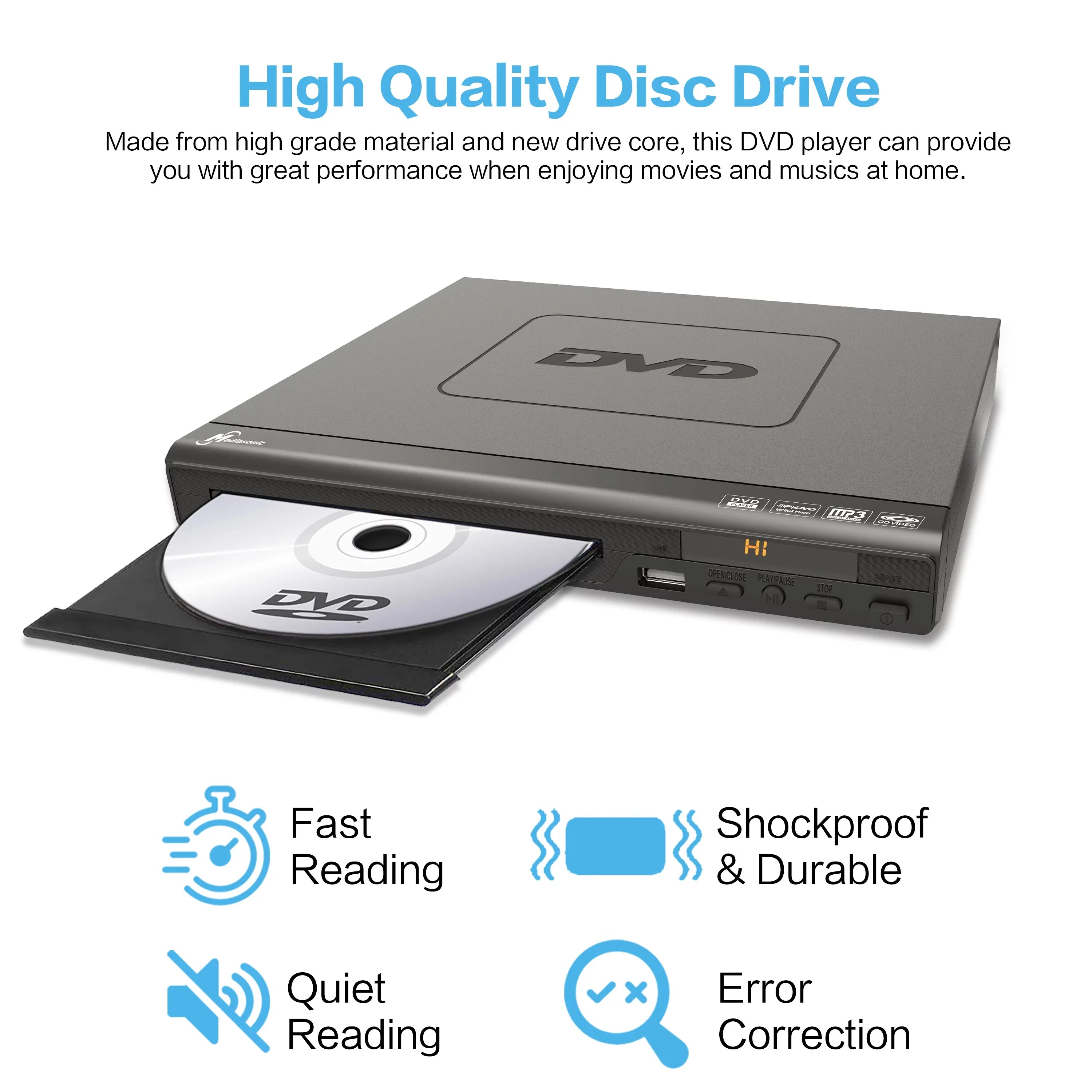 AV 1080P (HW210AX) Upscaling Output, Multimedia 2.0 HDMI Player Mediasonic Region All HDMI High AV & – / Player Cable DVD Included Function, Speed USB