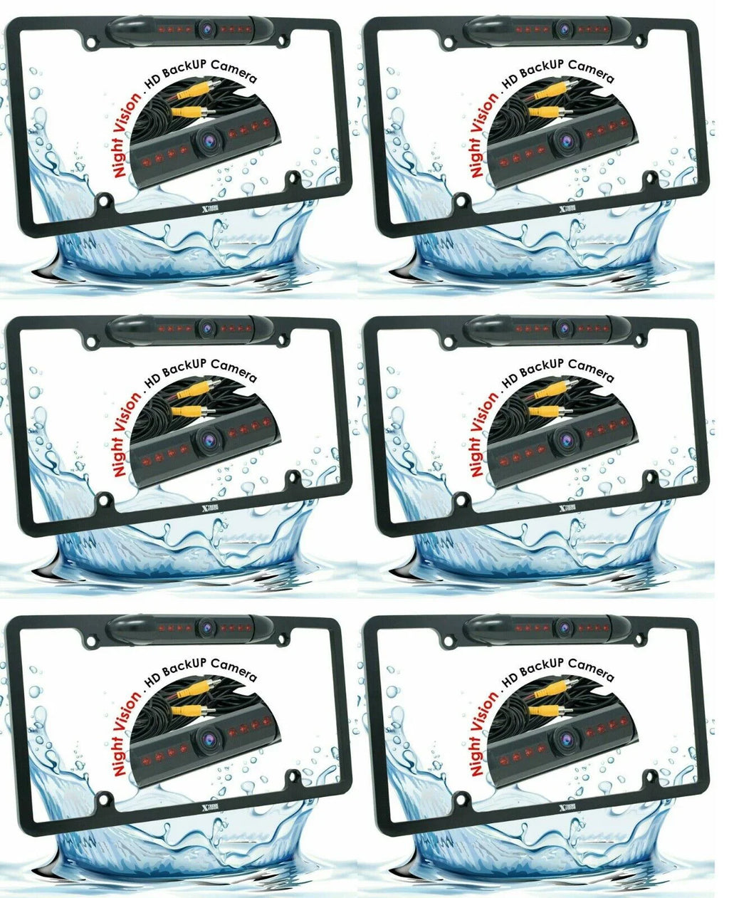 Rear Camera License Wide Night 6x Bundle Angle HD Vision Plate View Waterproof Backup