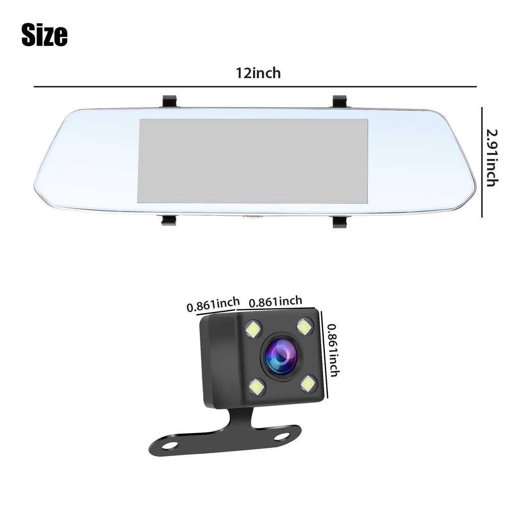 Camera, Mirror Screen with Cars, for Front Camera EEEkit Cam View Car Dash Mirror Dual Camera Motion Touch 7inch and 170° Wide-Angle Dash Night Lens Rear Vision, Detection, 1080P G-Sensor,