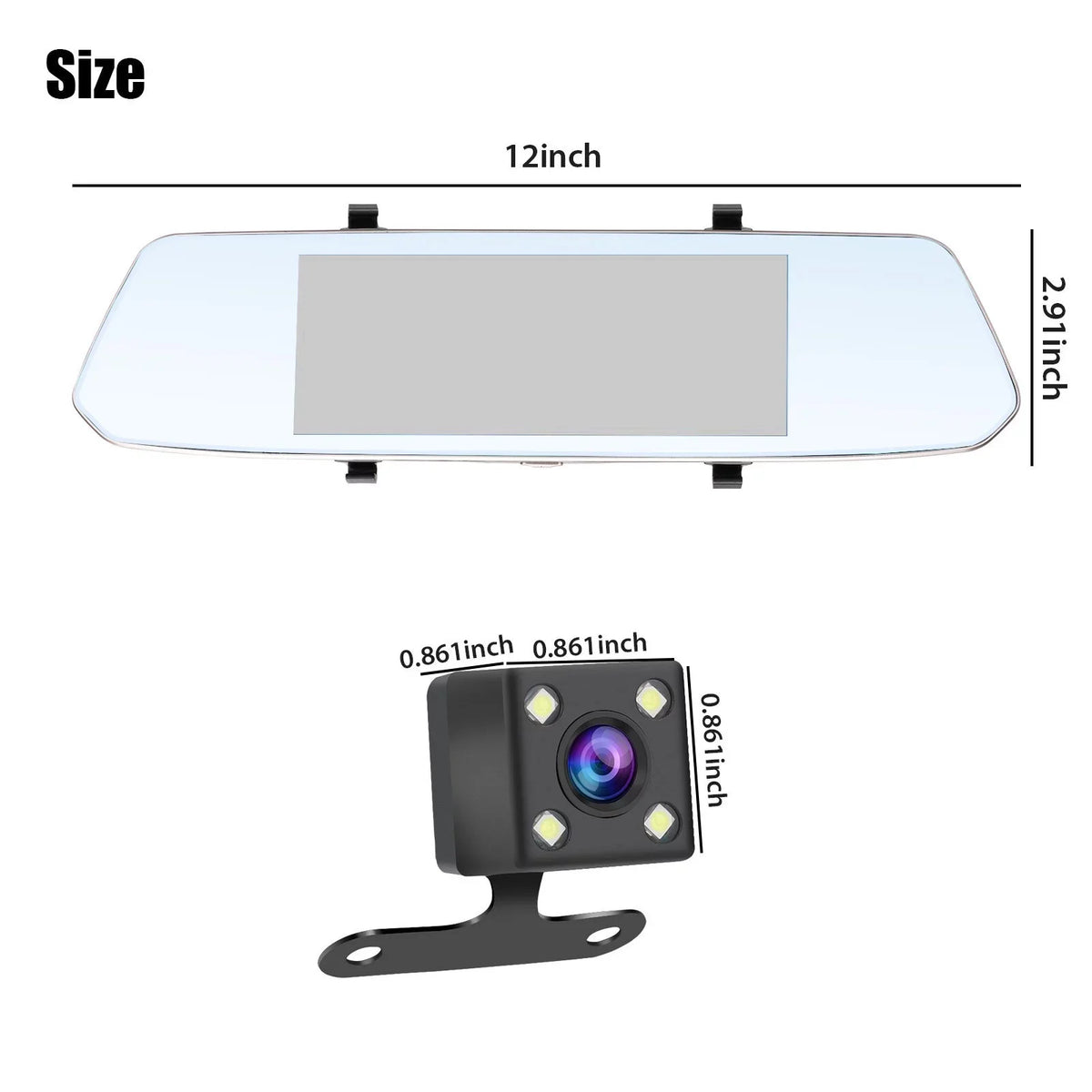 Camera, Mirror Screen with Cars, for Front Camera EEEkit Cam View Car Dash Mirror Dual Camera Motion Touch 7inch and 170° Wide-Angle Dash Night Lens Rear Vision, Detection, 1080P G-Sensor,