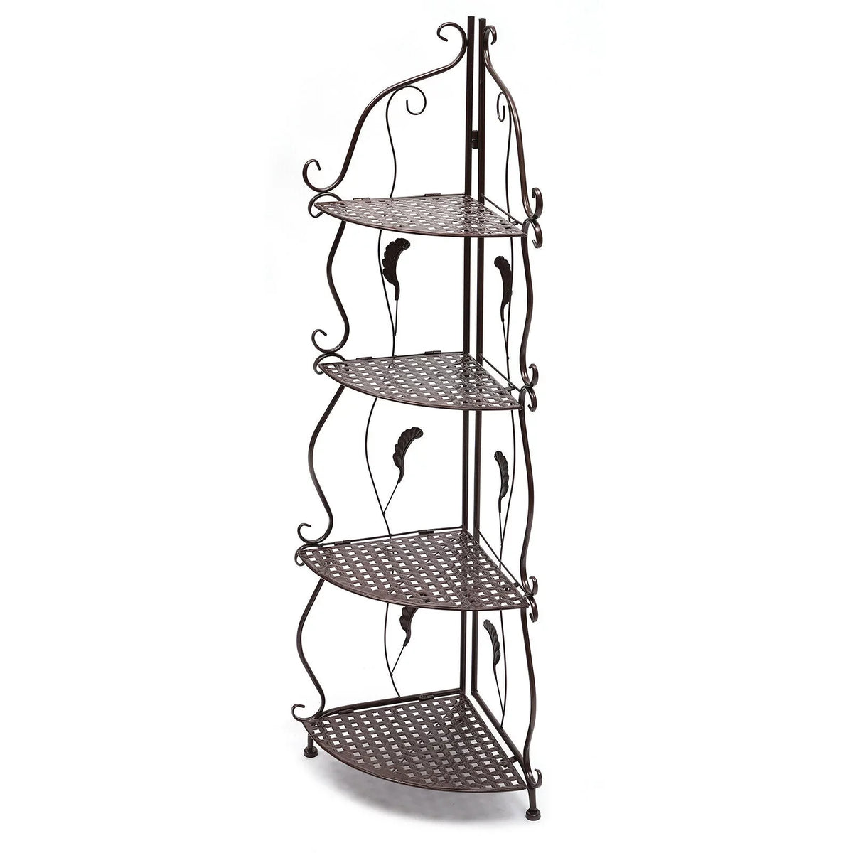 4-Tier Corner Rack Folding Shelf Pot Plant Storage Balcony Stand Flower
