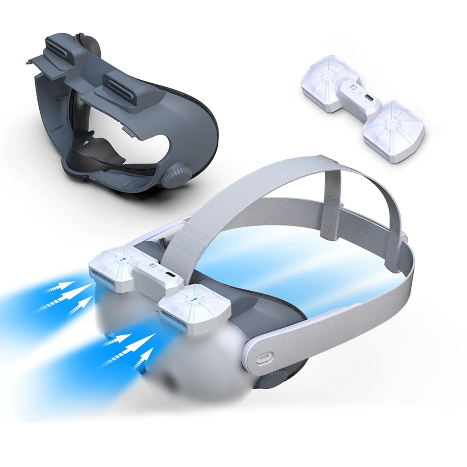 Quest Inward Fan 3 Fogging Replacement Eliminates for VR Mask Fans Cooling Heat Air/Outward Dissipation Face Air Dual Cool Circulation Magnetic Glasses