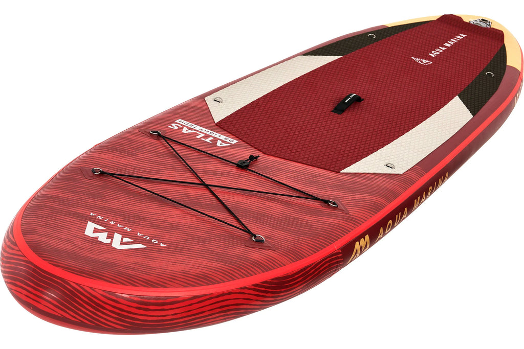 ATLAS - Fin, Paddle 12'0" Pump Aqua Up Harness Bag, Paddle, SUP Package, Stand - Safety & Carry Inflatable Board including Marina