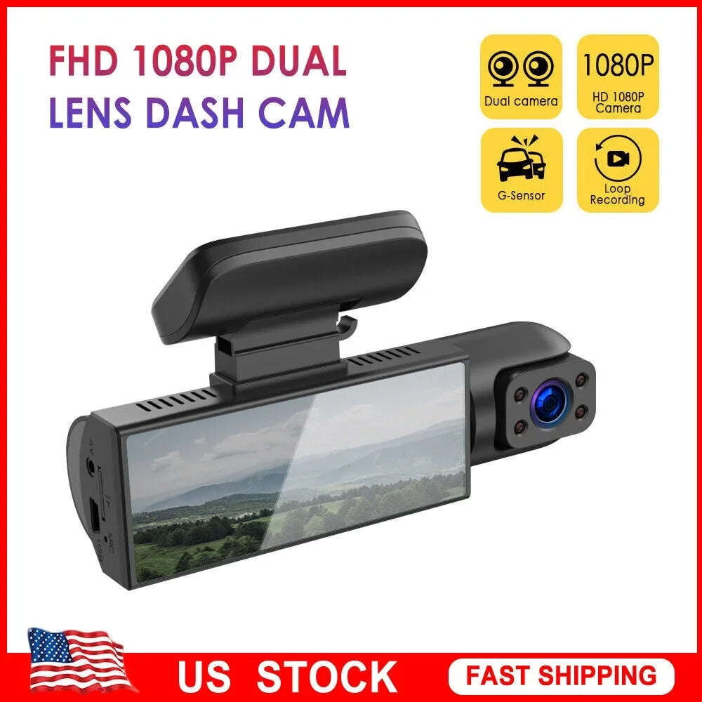 Lens Dual Car Vision Paddsun Safety Night Recorder - 3.16-Inch Camera Enhanced DVR for