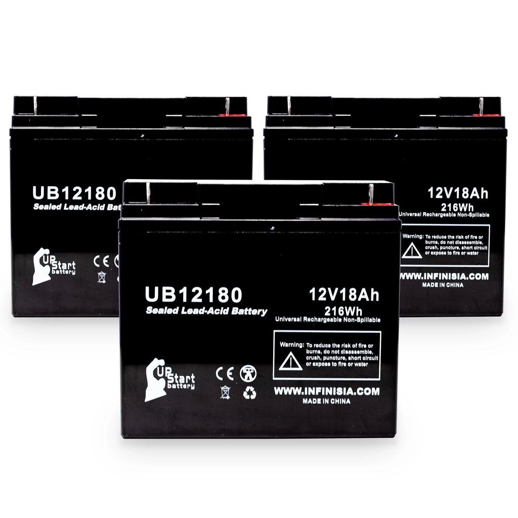 '- 18Ah, Pitcher 3x AGM, Terminal, 18000mAh, Universal CF12V18 Lead UB12180 T4 SLA) Battery Acid Sealed Battery Eagle Pack Compatible (12V, Replacement -