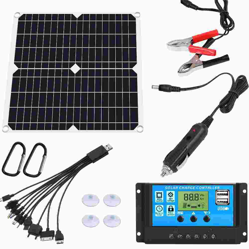 200W emergency outdoor MDHAND car source solar solar panel charger controller with kit light home charge camping
