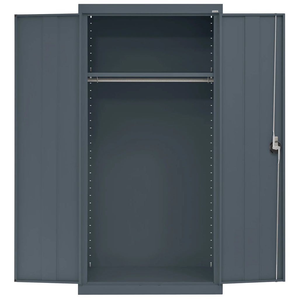 Adjustable Series 36"W 24"D Wardrobe x x Elite Shelf, Charcoal with Cabinet 72"H,