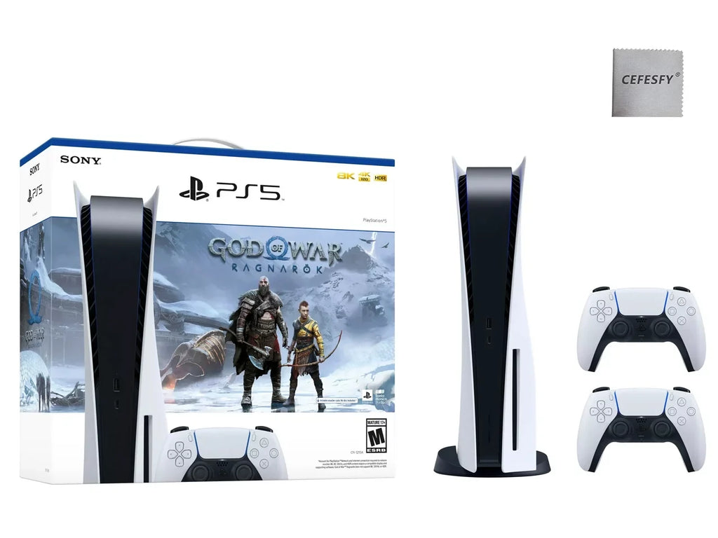 Additional PlayStation_PS5 –and 5 (Disc God Bundle War – Video of Edition) DualSense Console an Controller, Cefesfy Ragnarök Game