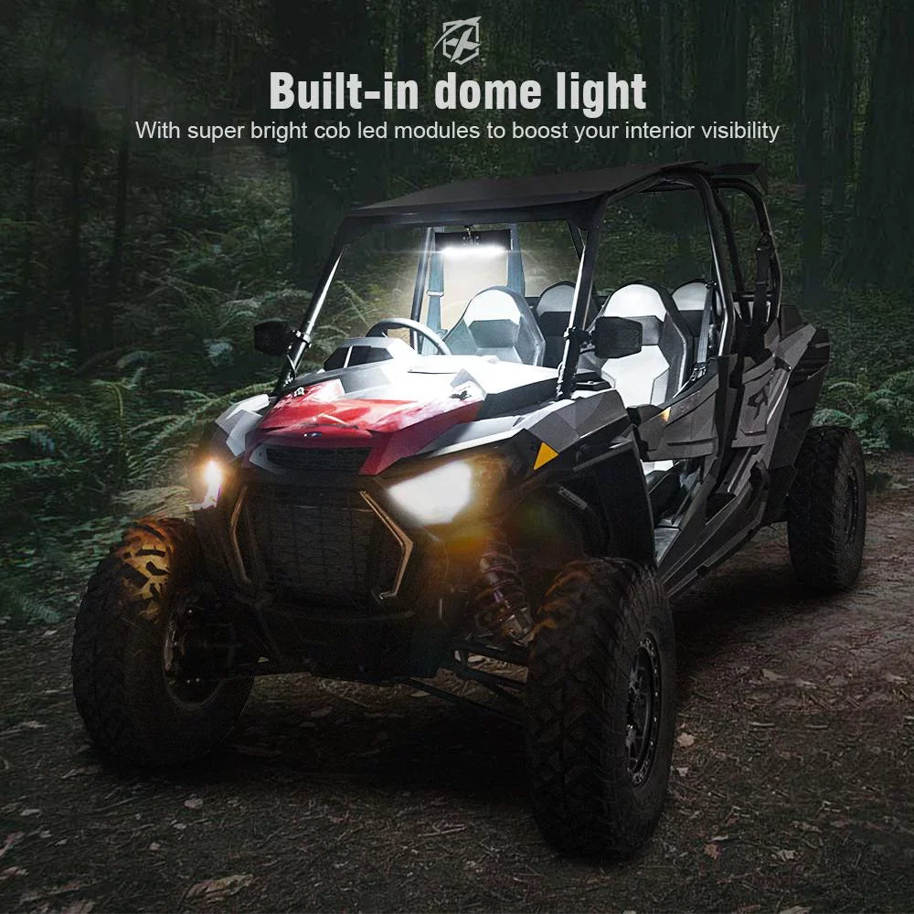 Mirror Dome Xprite fits Lights Rollbars 9" Integrated Aluminum UTV 2" - w/ LED 1.75" Rear View