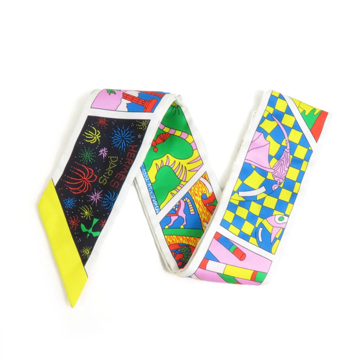 Twilly HERMES (Good) Pre-Owned Muffler Women's Silk Scarf Multicolor
